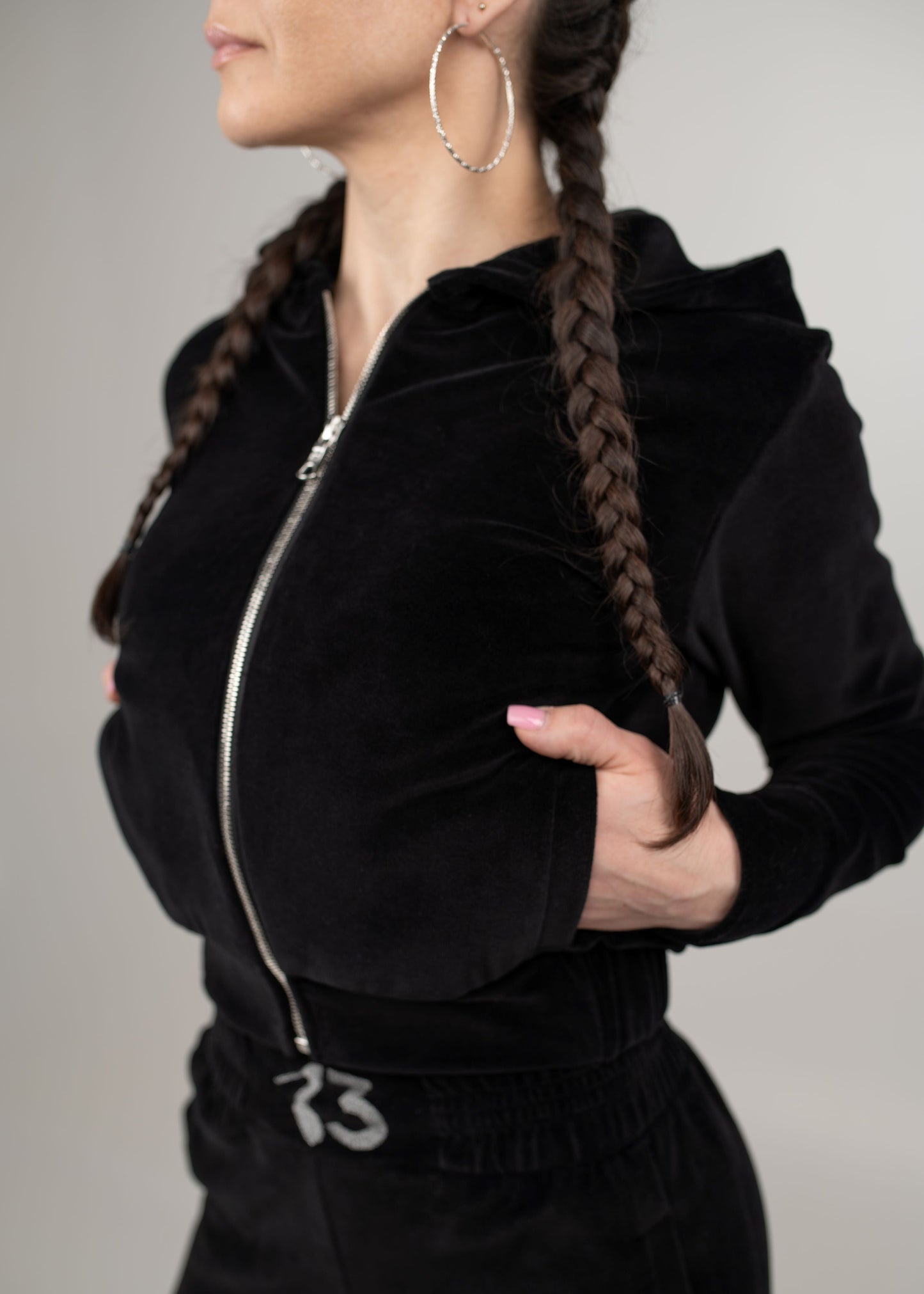 Moteriškas aksominis švarkelis "MY13 Zipper"