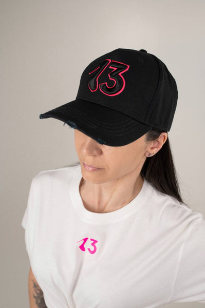 Kepurė su snapeliu plėšyta "13 heel pink"